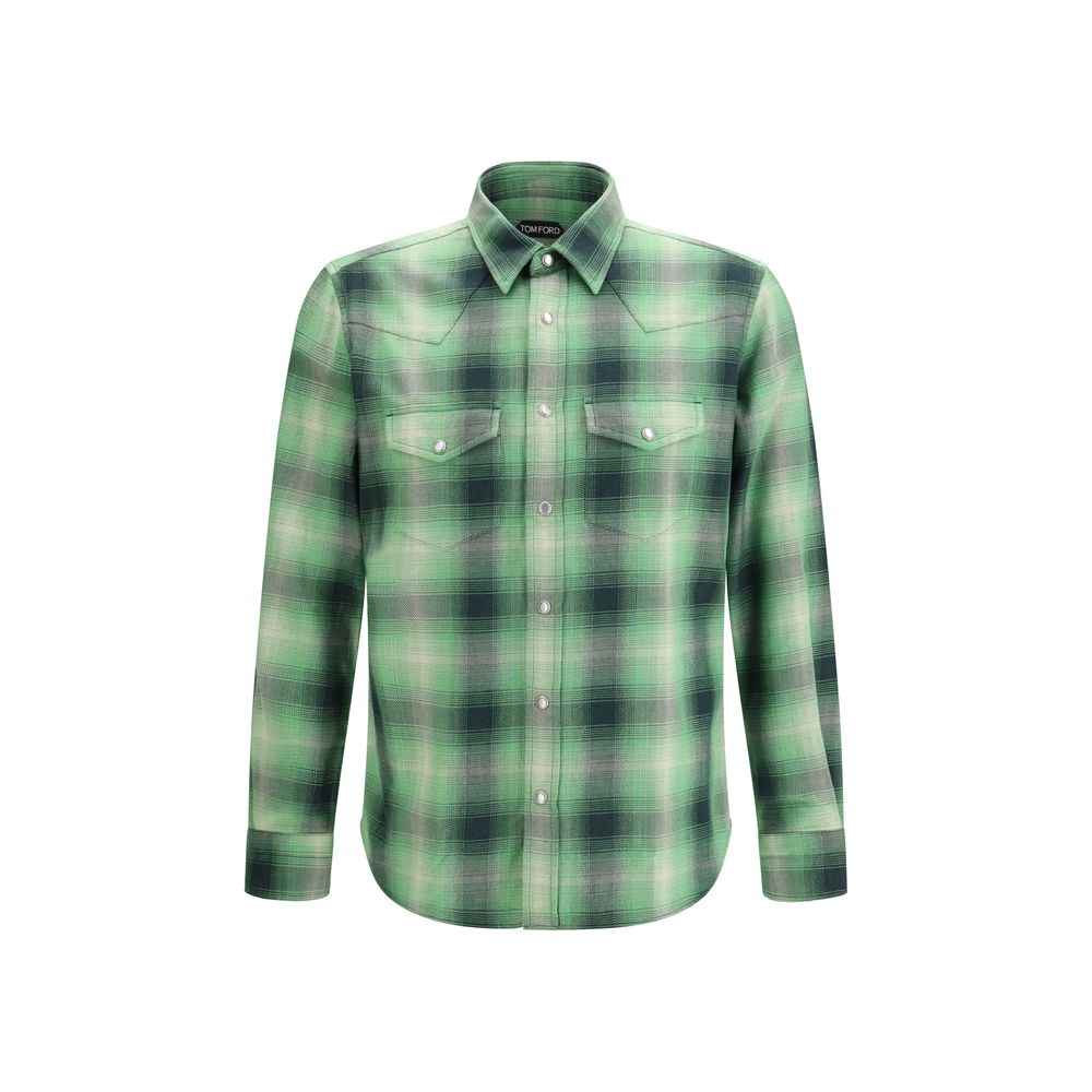 Tom Ford Bicolor Cotton Pattern Shirt