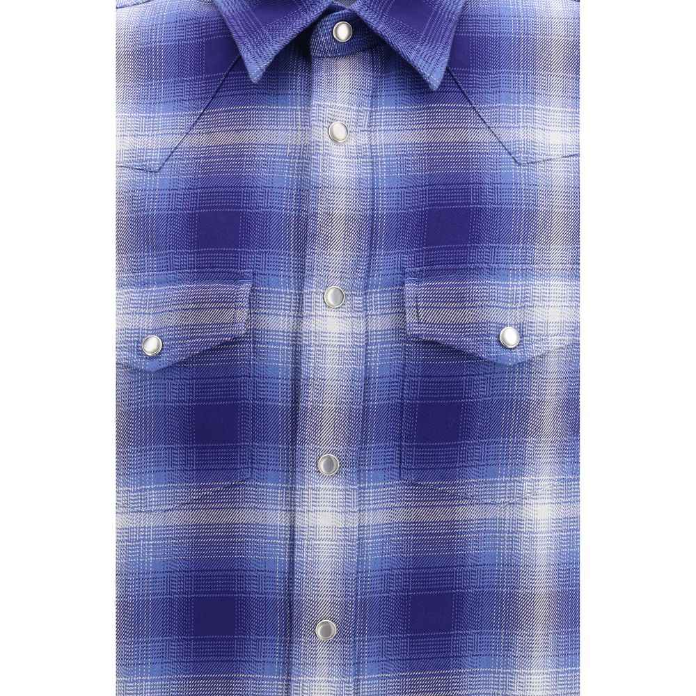Tom Ford Blue Cotton Pattern Shirt
