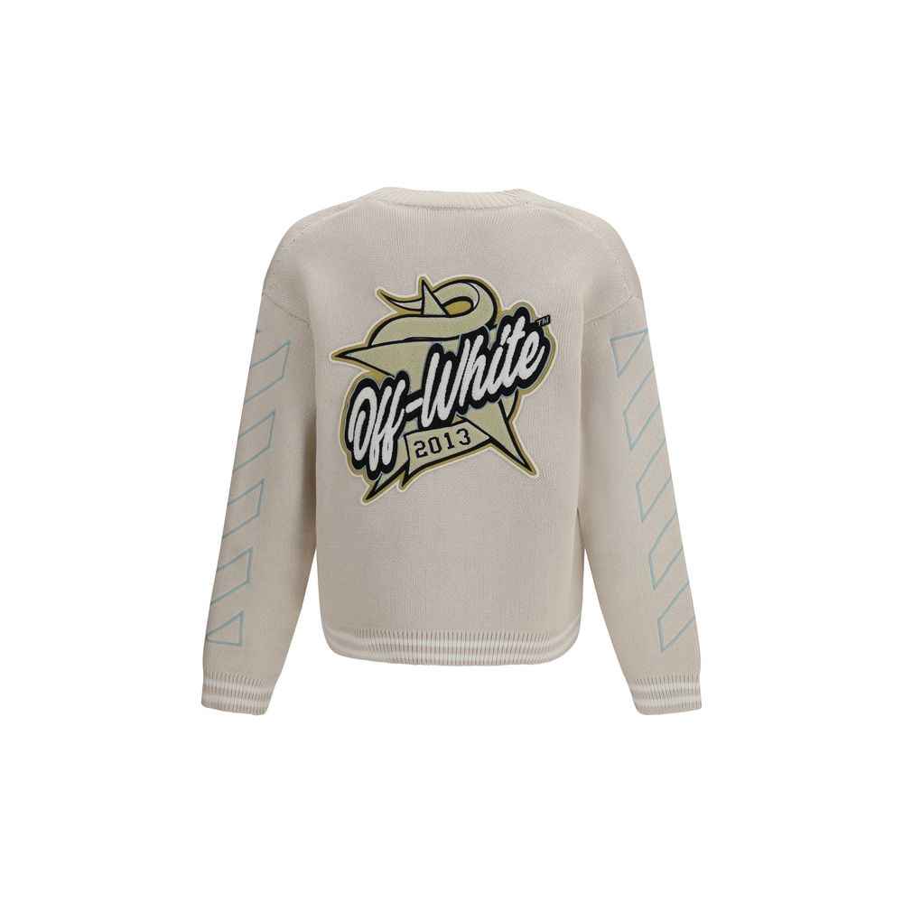 Off-White Beige Cotton Cardigan