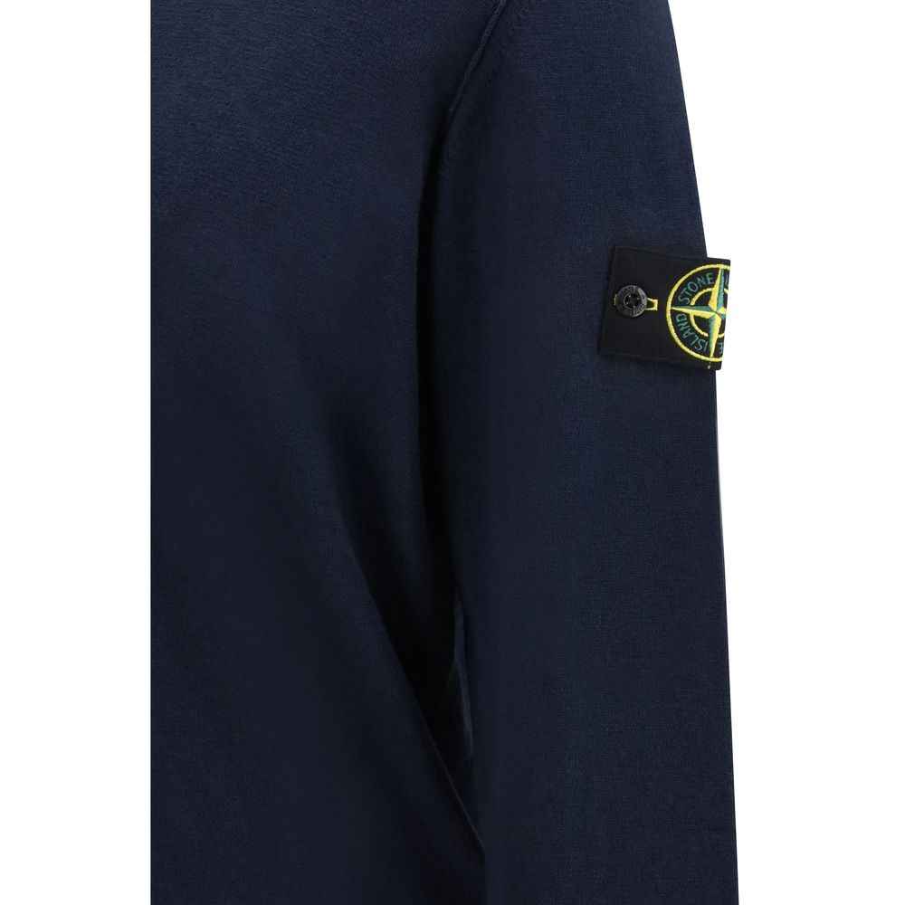 Stone Island Blue Cotton Sweatshirt