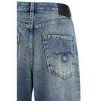 R13 Blue Cotton Jeans Denim