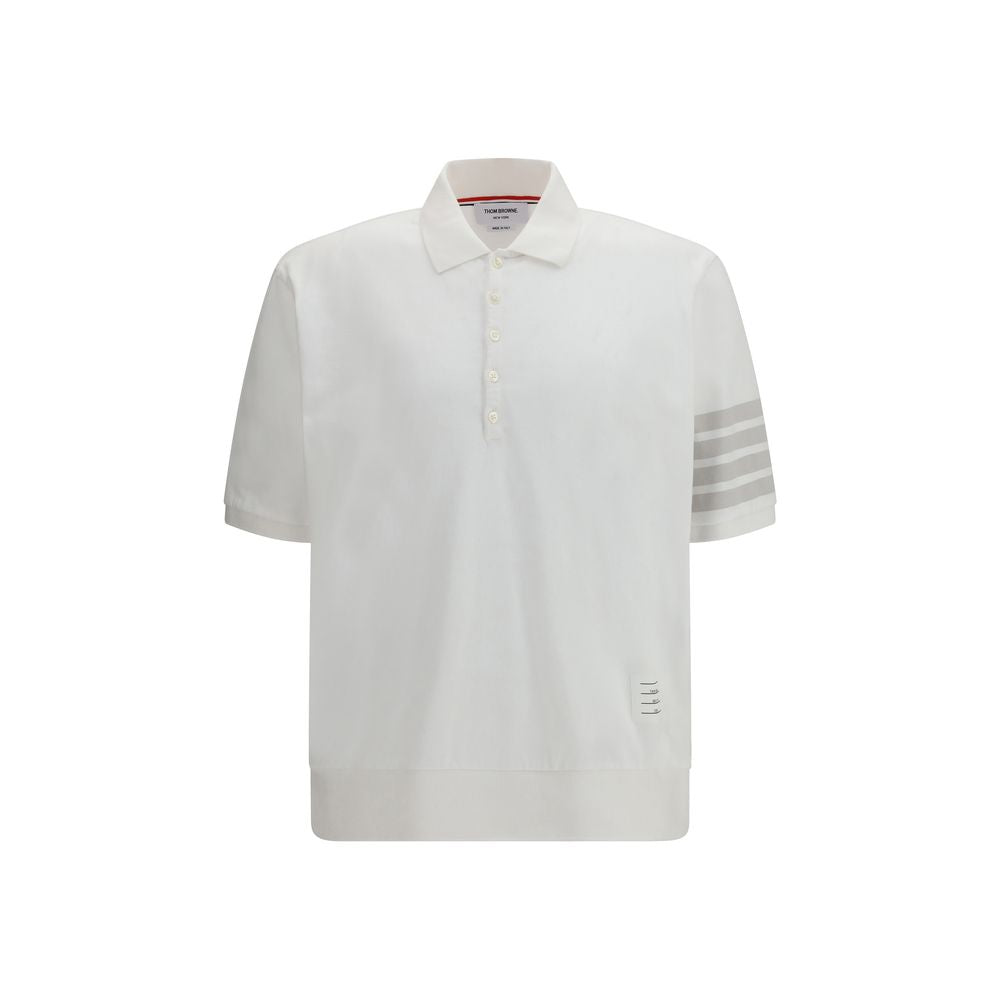 Thom Browne White Cotton Polo Shirt