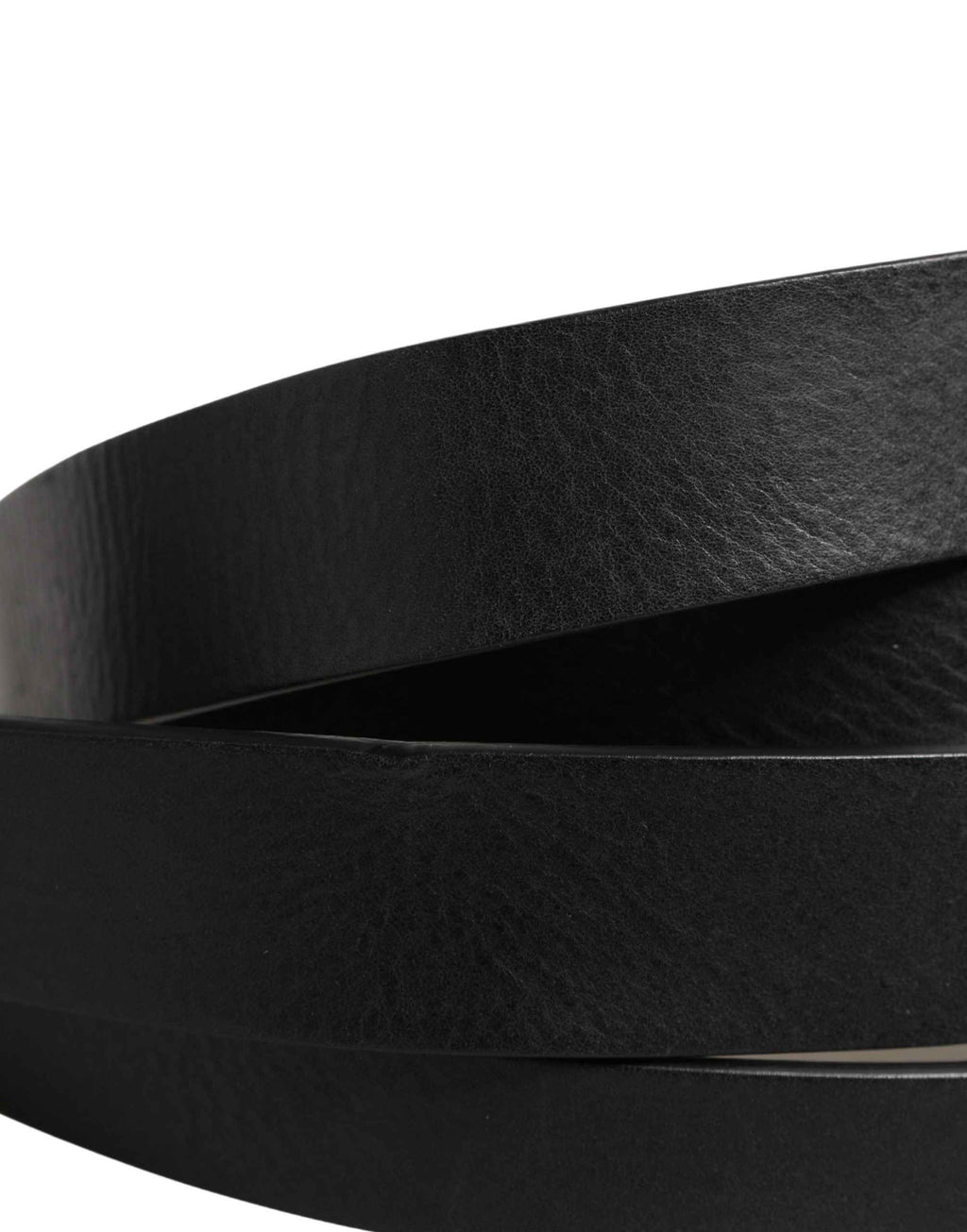 Dolce & Gabbana Black Double Strap Leather Silver Buckle Belt