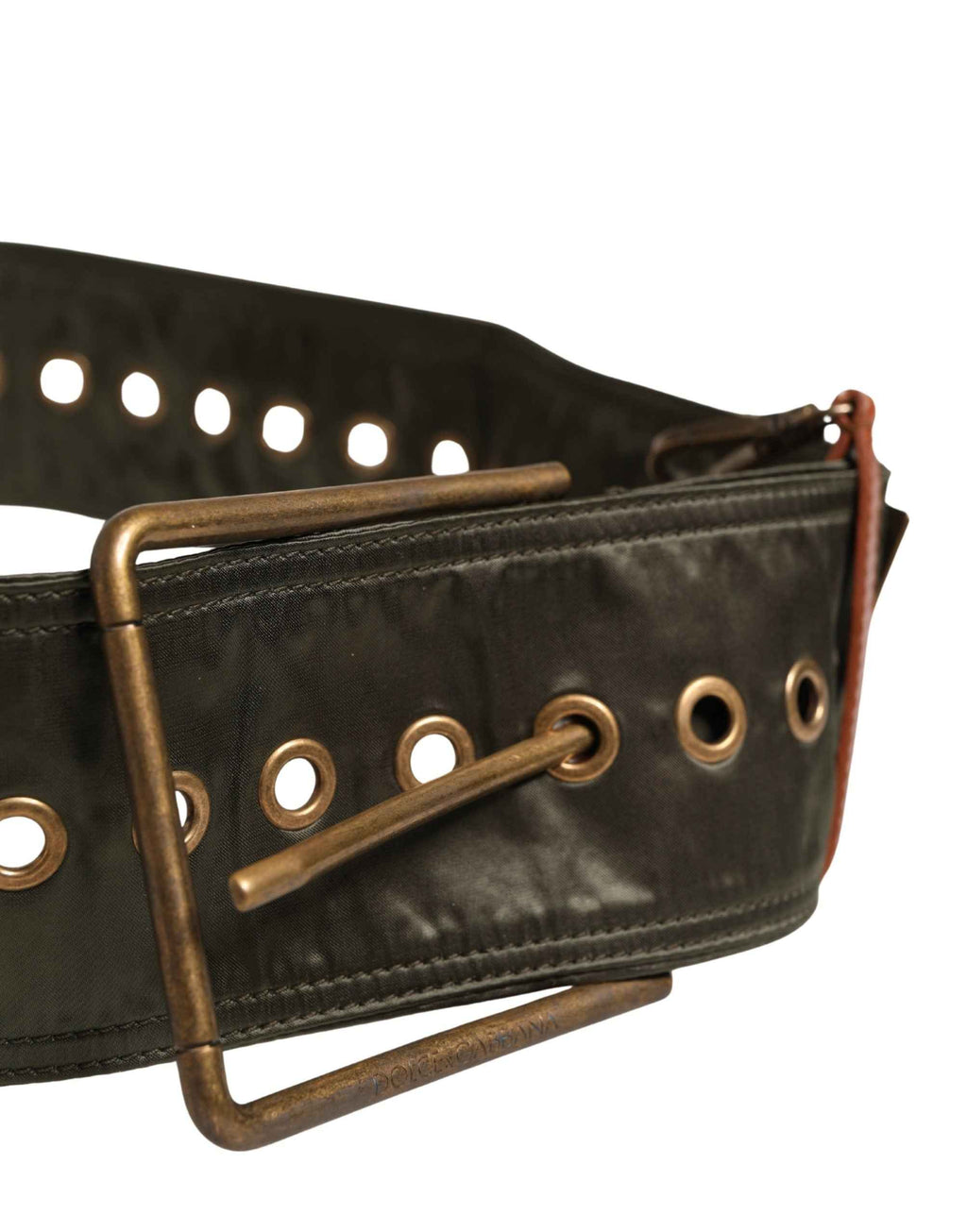 Dolce & Gabbana Men Black Wide Leather DG Metal Buckle Belt