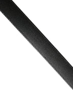 Dolce & Gabbana Men Black Calf Leather Logo Metal Buckle Belt