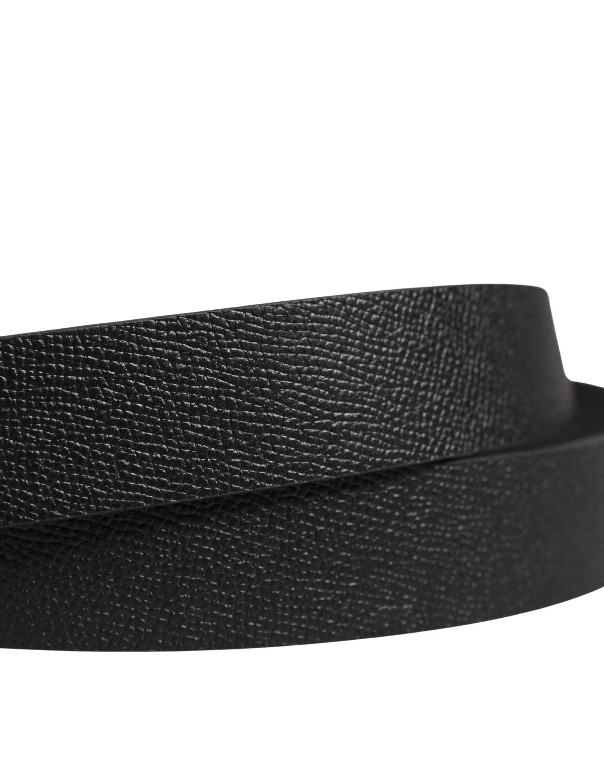 Dolce & Gabbana Men Black Calf Leather Metal Buckle Belt