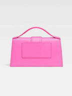 Jacquemus Neon Pink Leather Le Grand Bambino Handbag