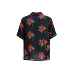 Valentino Black Linen Pattern Shirt