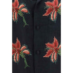 Valentino Black Linen Pattern Shirt