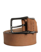 Dolce & Gabbana Men Brown Leather Classic Metal Buckle Belt