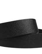 Dolce & Gabbana Men Black Leather DG Logo Metal Buckle Belt