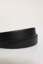 Dolce & Gabbana Men Black Classic Leather Metal Buckle Belt