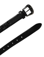 Dolce & Gabbana Men Black Calf Embellished Metal Buckle Belt