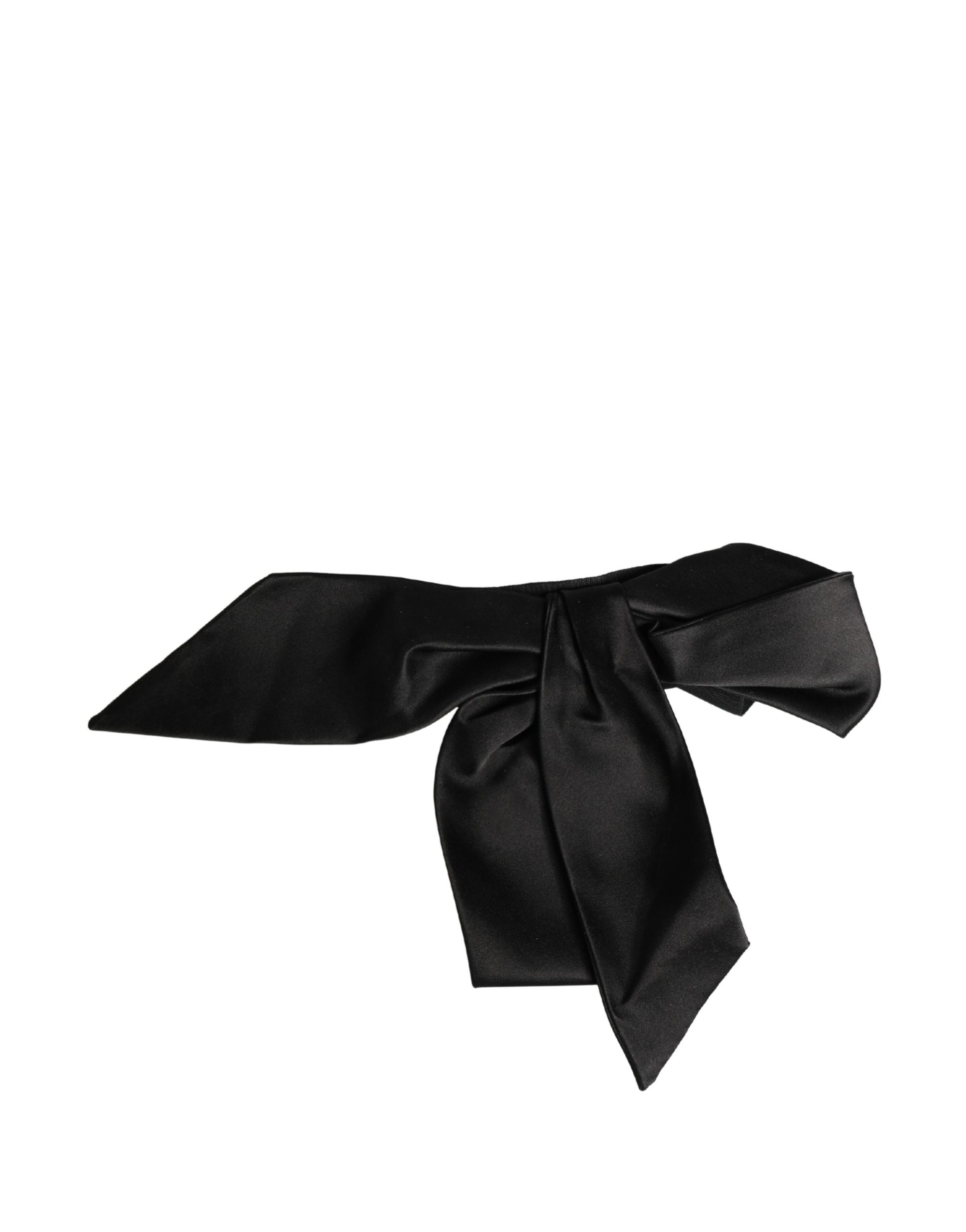Dolce & Gabbana Black Silk Satin Sash Wide Waist Women Belt