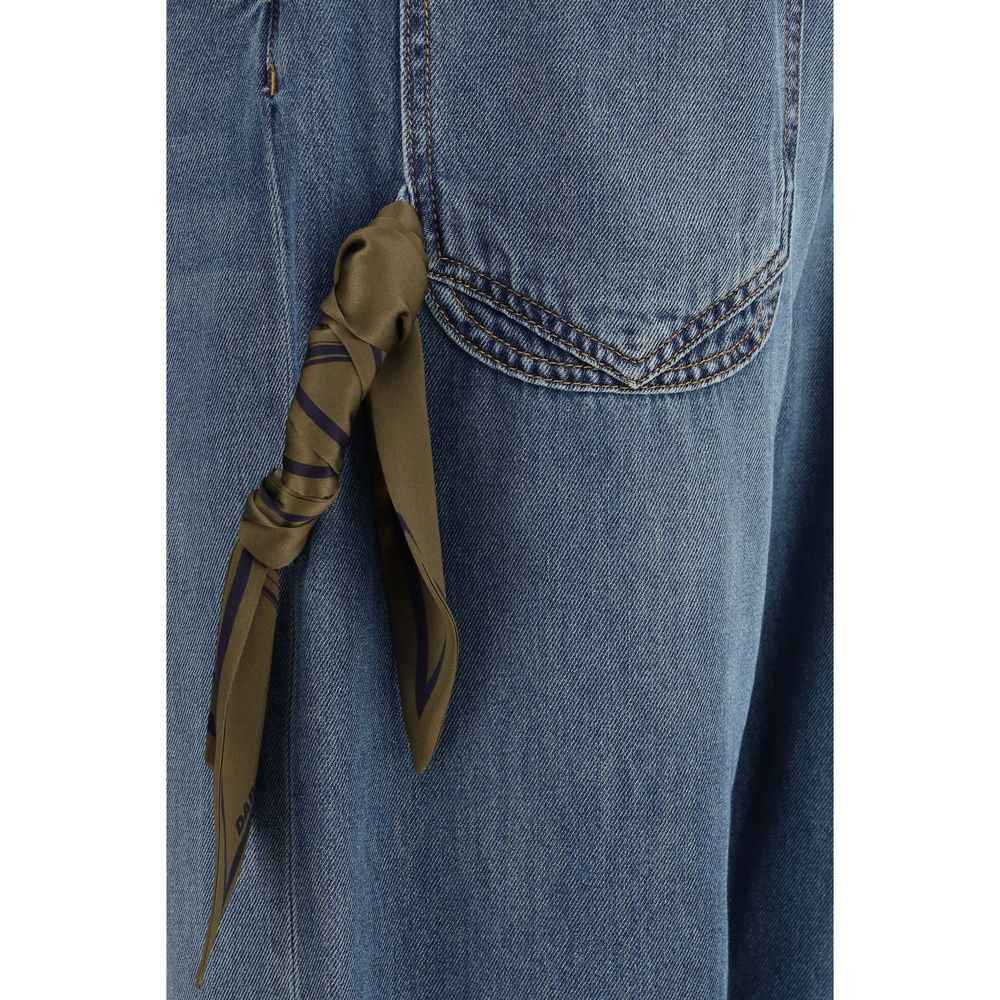 Darkpark Blue Cotton Relaxed Fit Jeans