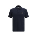 Stone Island Blue Cotton Polo Shirt