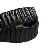 Dolce & Gabbana Black Leather Gold Heart Metal Buckle Belt