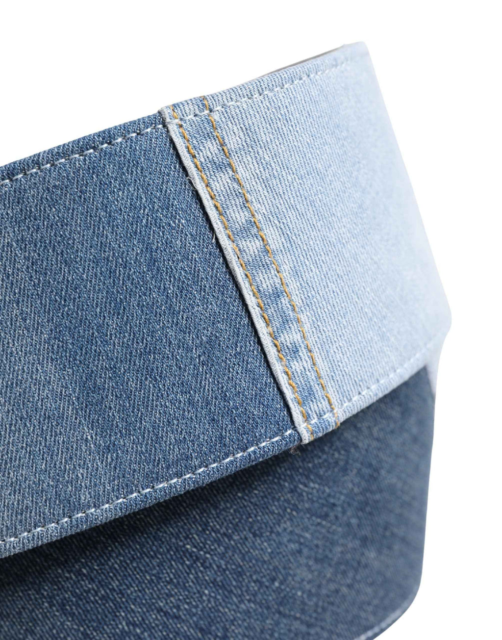 Dolce & Gabbana Blue Two Tone Denim Gold Metal Buckle Belt