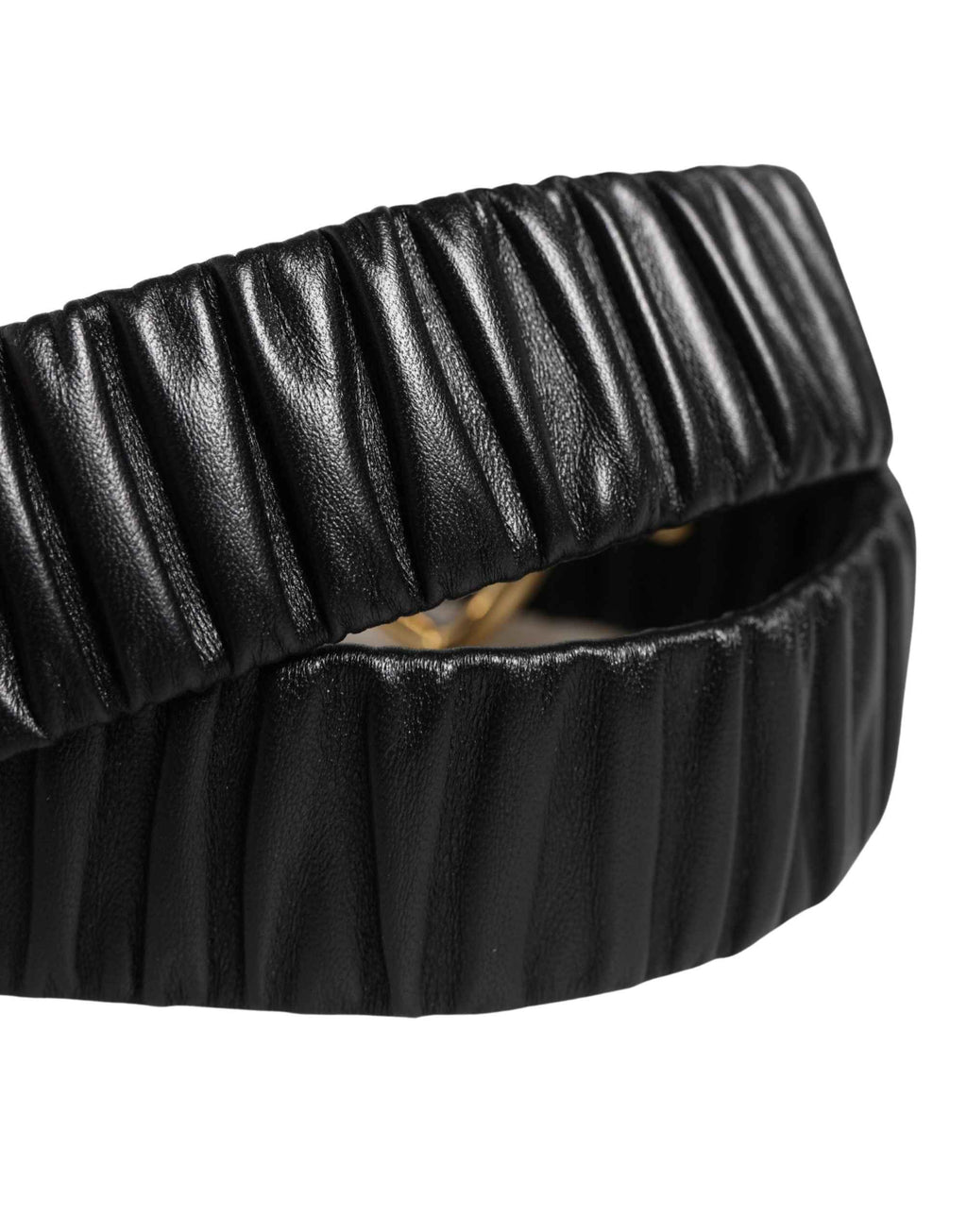 Dolce & Gabbana Black Leather Gold Heart Metal Buckle Belt