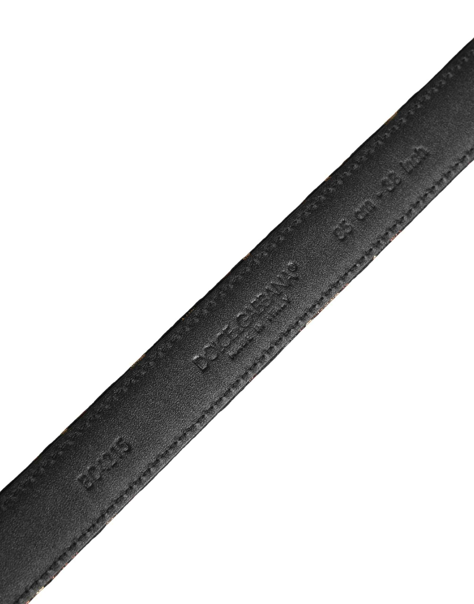 Dolce & Gabbana Multicolor Jacquard Silver Metal Buckle Belt