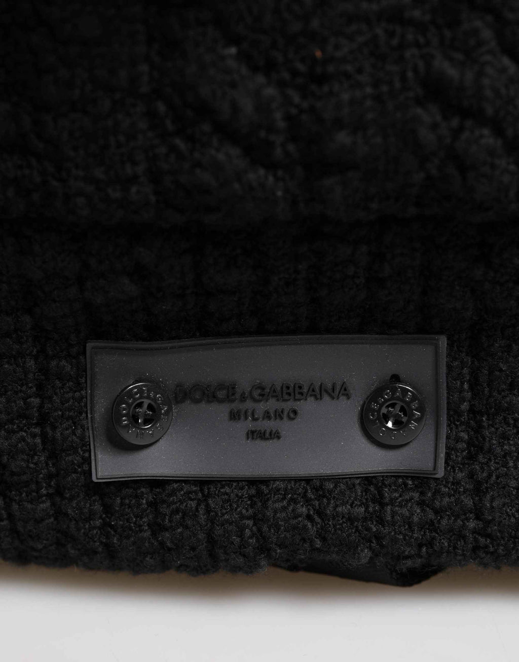 Dolce & Gabbana Black Tricot Wool Blend Duffel Backpack Travel Borse Bag