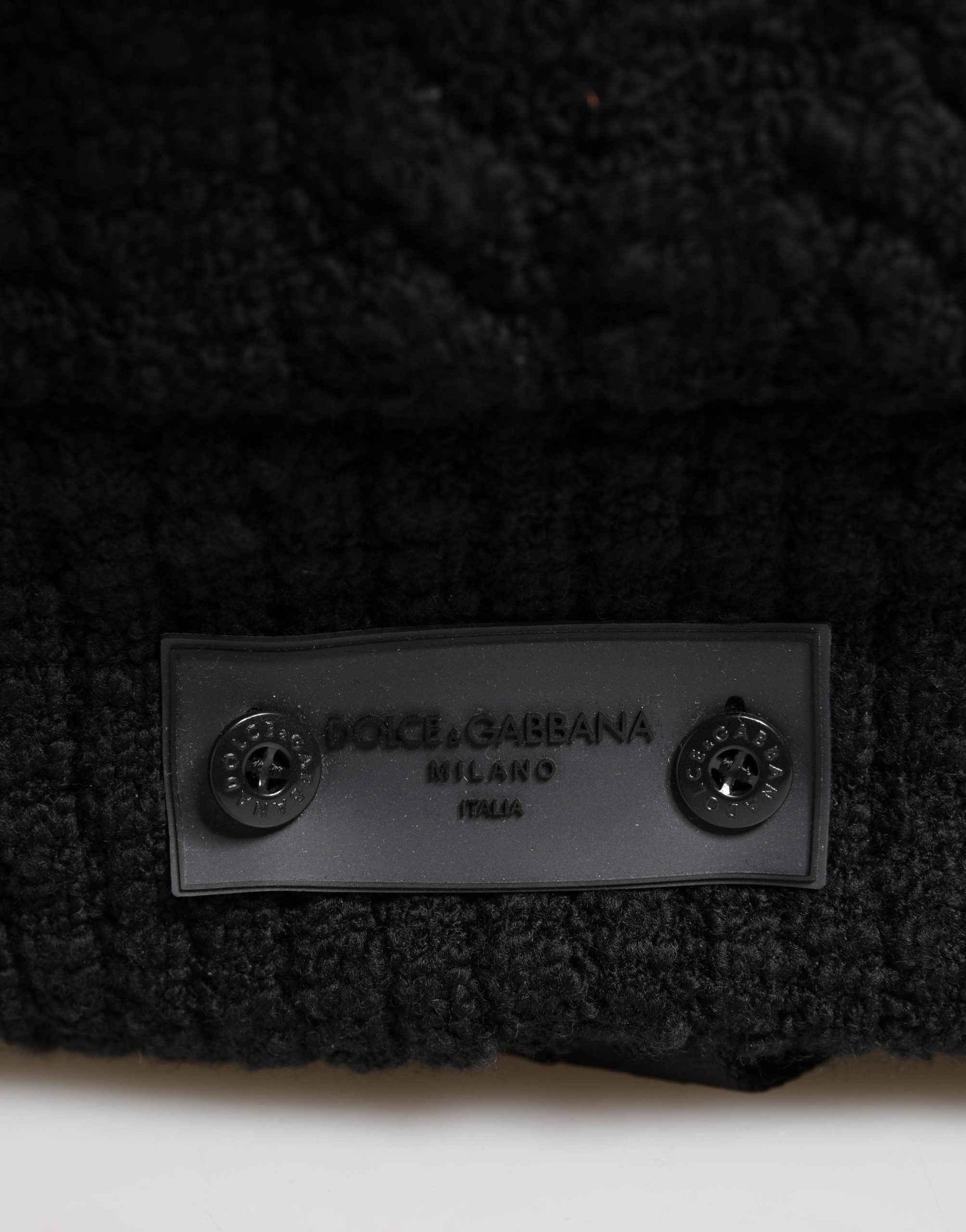 Dolce & Gabbana Black Tricot Wool Blend Duffel Backpack Travel Borse Bag