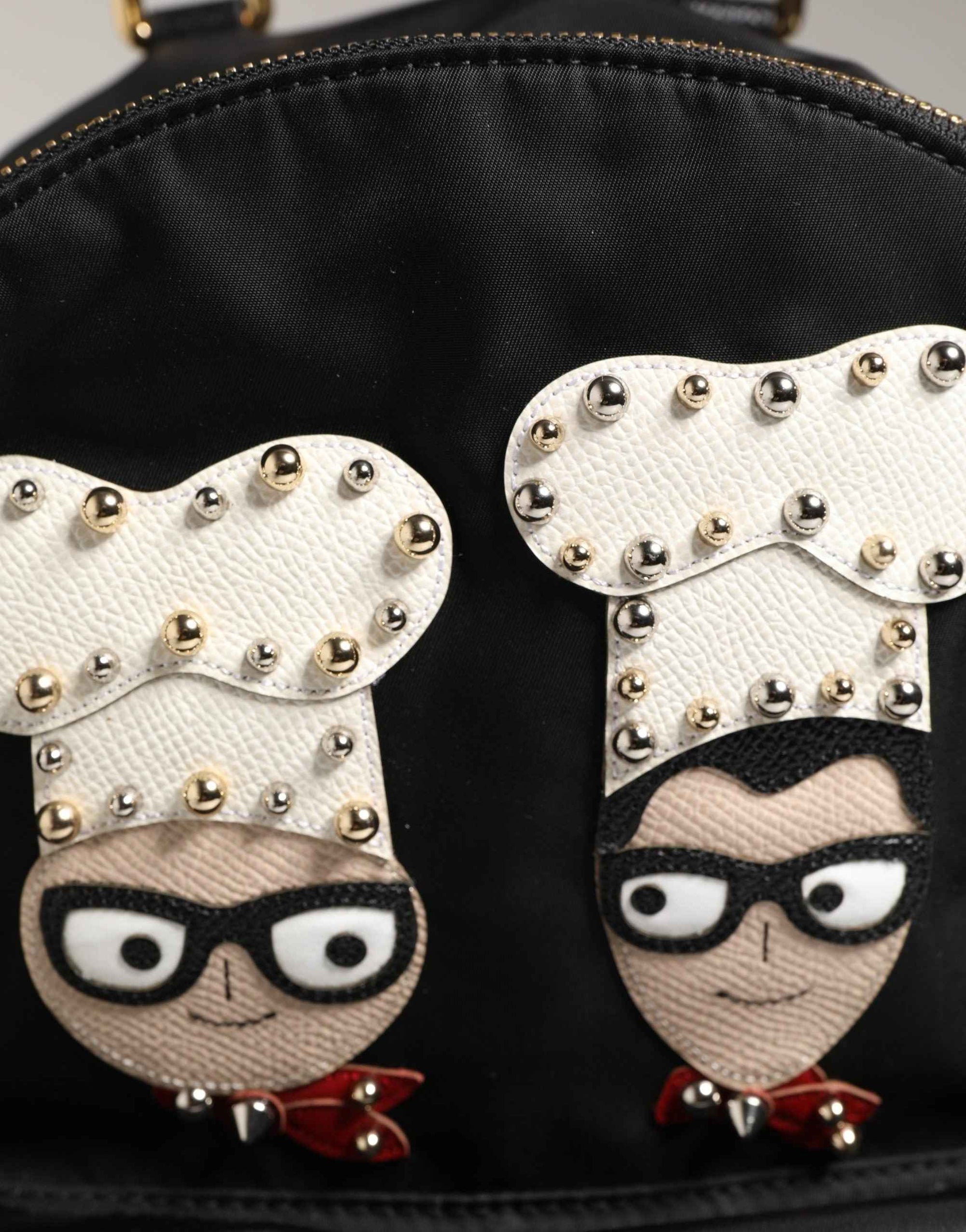 Dolce & Gabbana VULCANO Black Nylon #DGFAMILY Embellished Backpack Bag