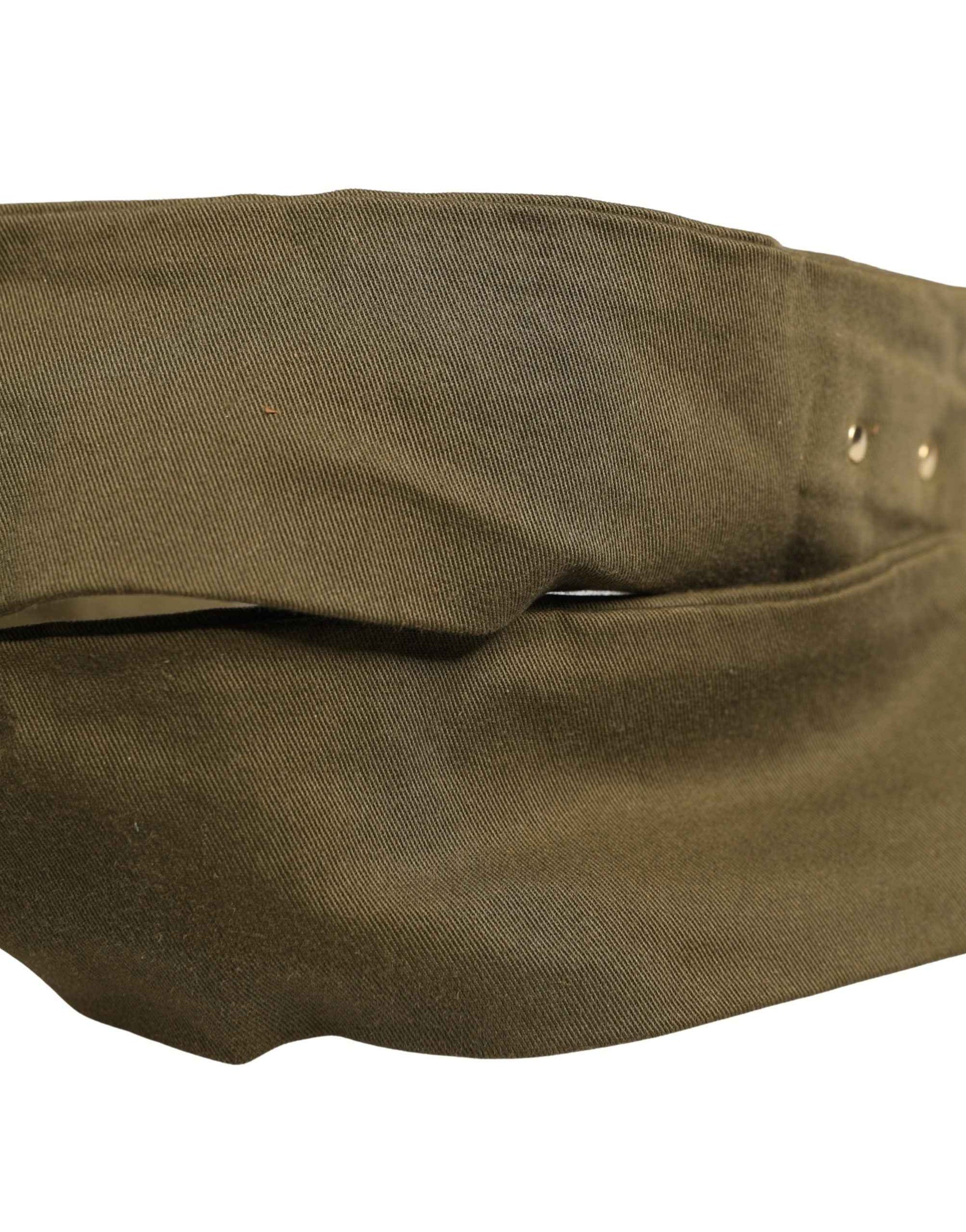 Ermanno Scervino Army Green Cotton Round Buckle Waist Belt