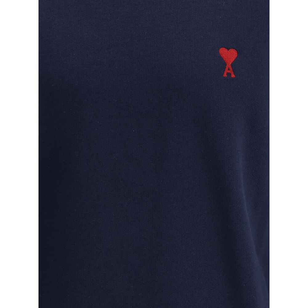 Ami Paris Blue Cotton Sweatshirt