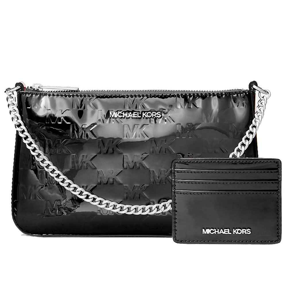 Michael Kors Black Canvas Clutch Bag