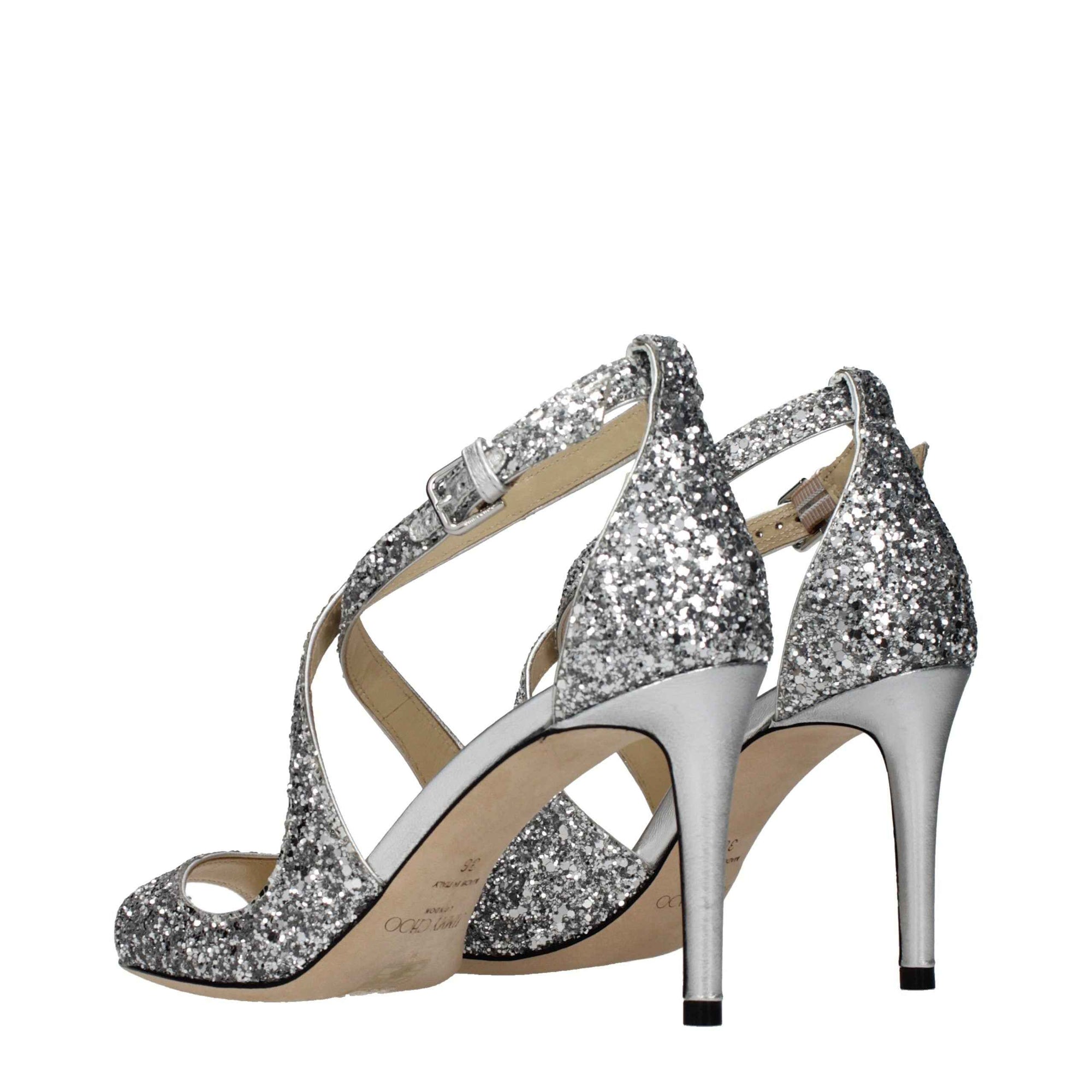 Jimmy Choo Gray Plastic Strap-On Sandals