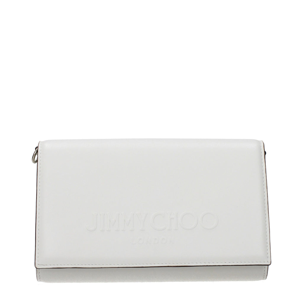 Jimmy Choo White Leather Clutch Bag