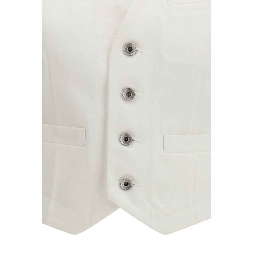 Sacai White Cotton Waistcoat