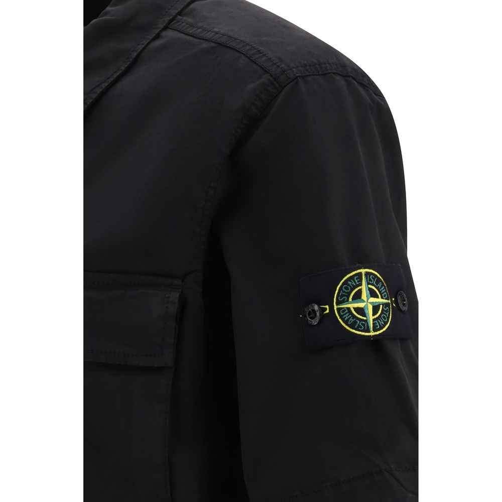 Stone Island Black Cotton Shortsleeve Shirt