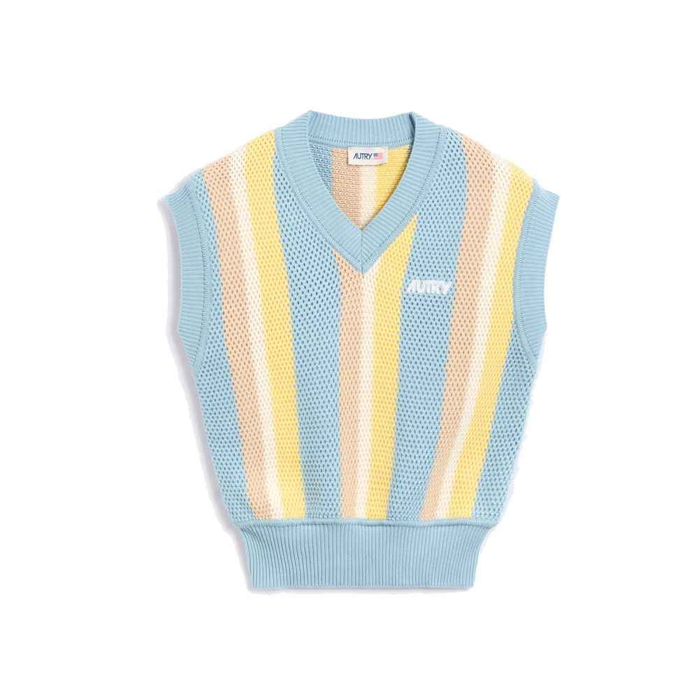 Autry Blue Cotton Waistcoat