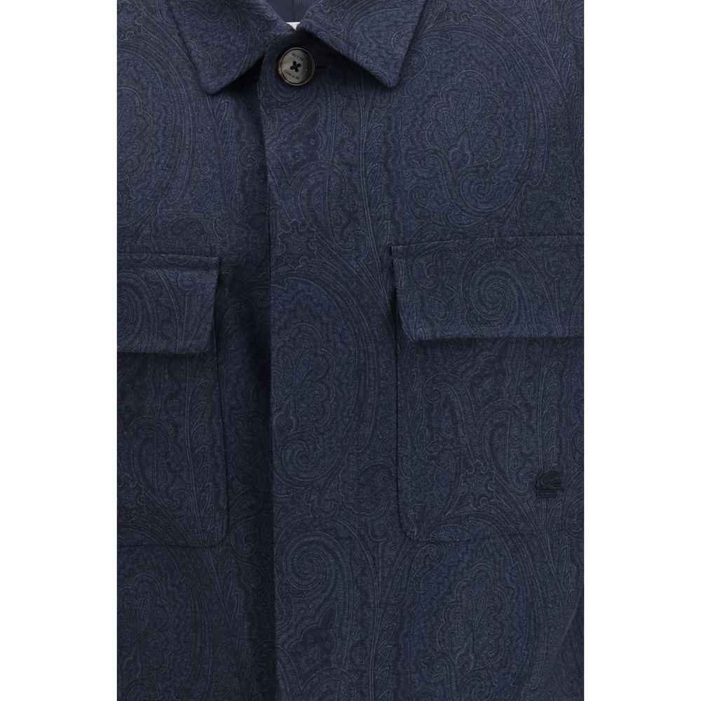 Etro Blue Wool Oves Aries Jacket