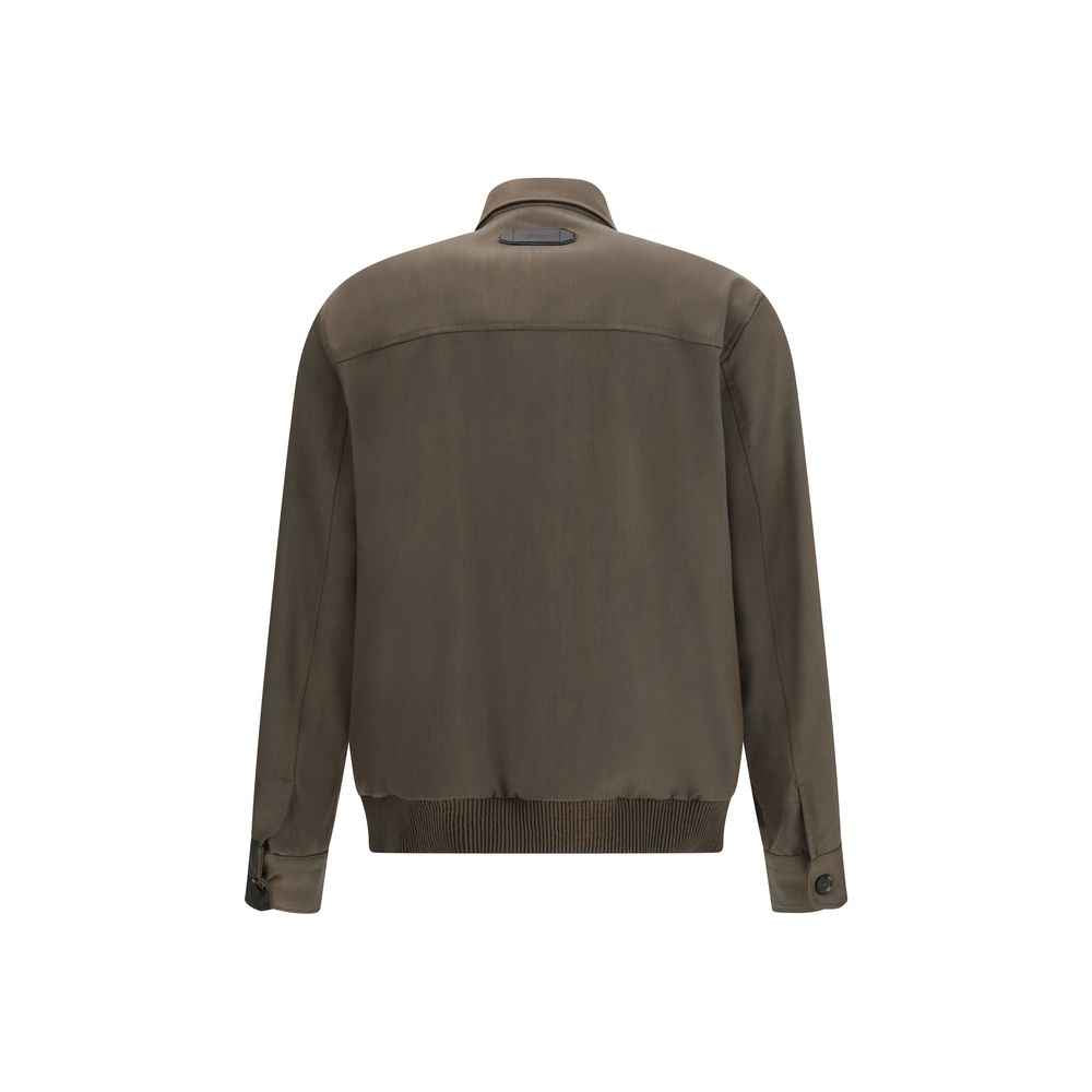 Brioni Bicolor Wool Full-Length Jacket