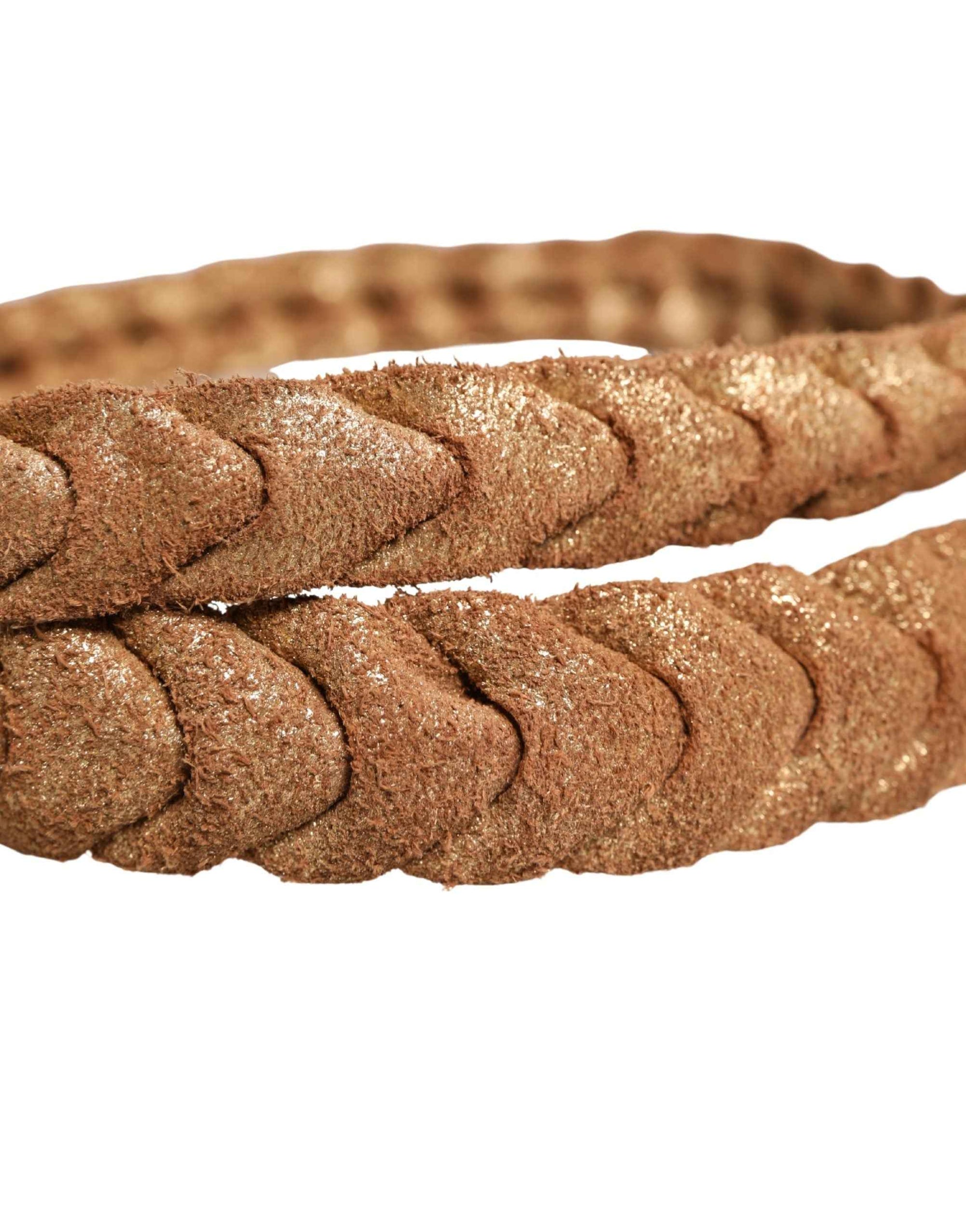 Ermanno Scervino Brown Leather Braided Metal Buckle Belt