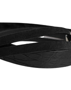 Dolce & Gabbana Black Exotic Leather Silver Metal Buckle Belt