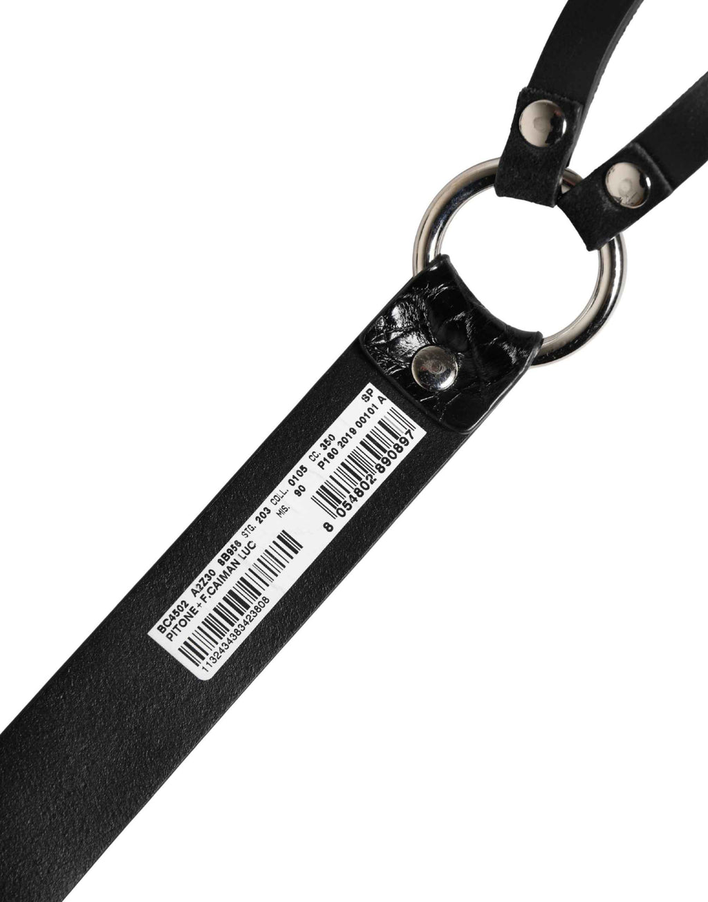Dolce & Gabbana Black Exotic Leather Silver Metal Buckle Belt