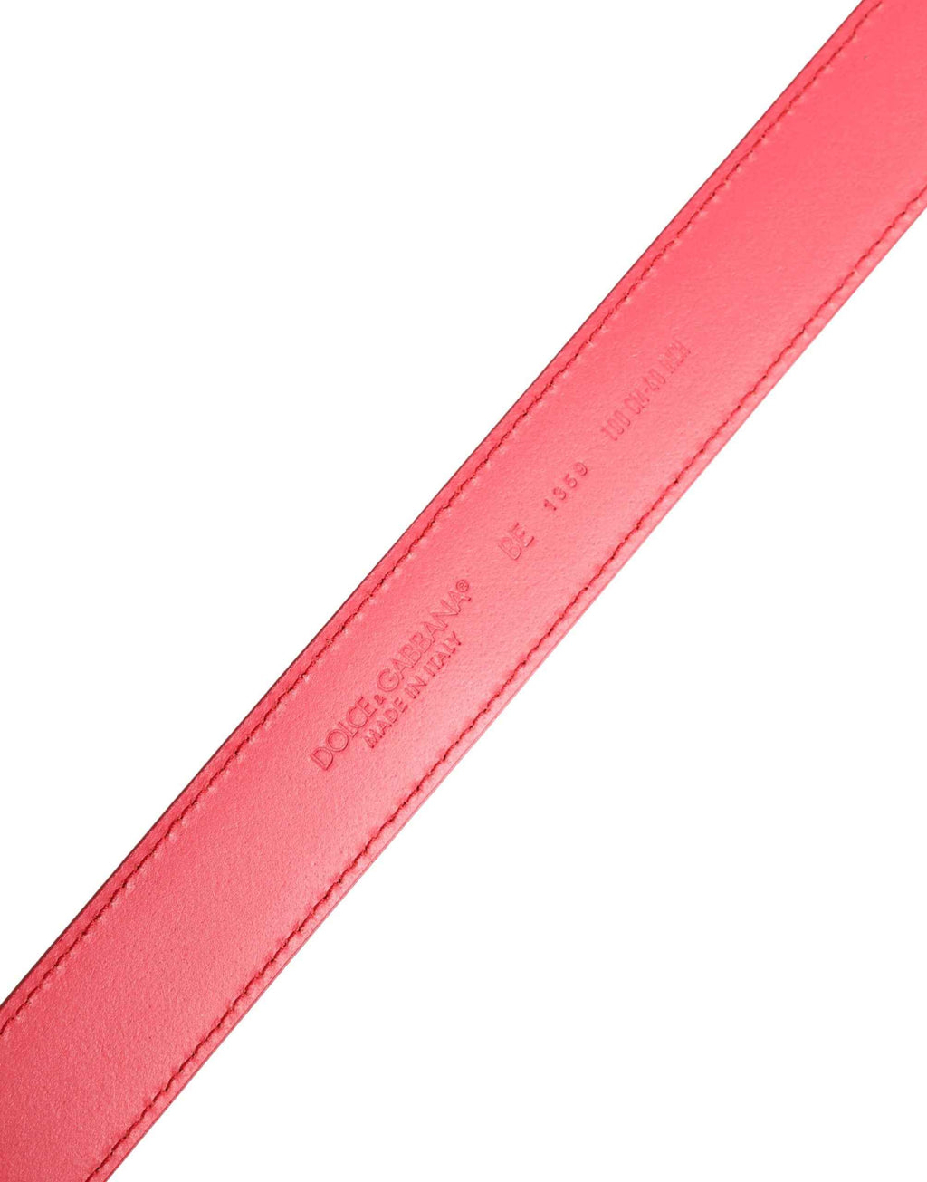 Dolce & Gabbana Pink Calf Leather Silver Metal Buckle Belt
