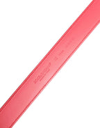 Dolce & Gabbana Pink Calf Leather Silver Metal Buckle Belt