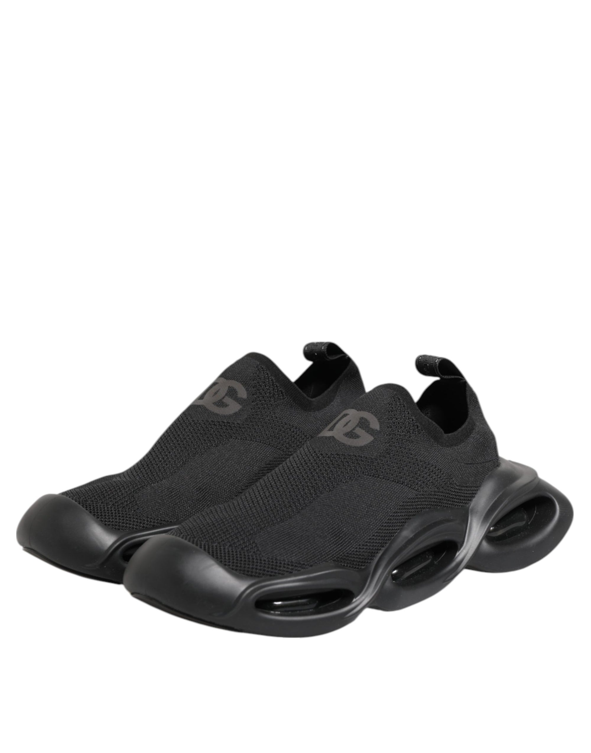 Dolce & Gabbana Black Slip On Wave Low Top Sneakers Shoes
