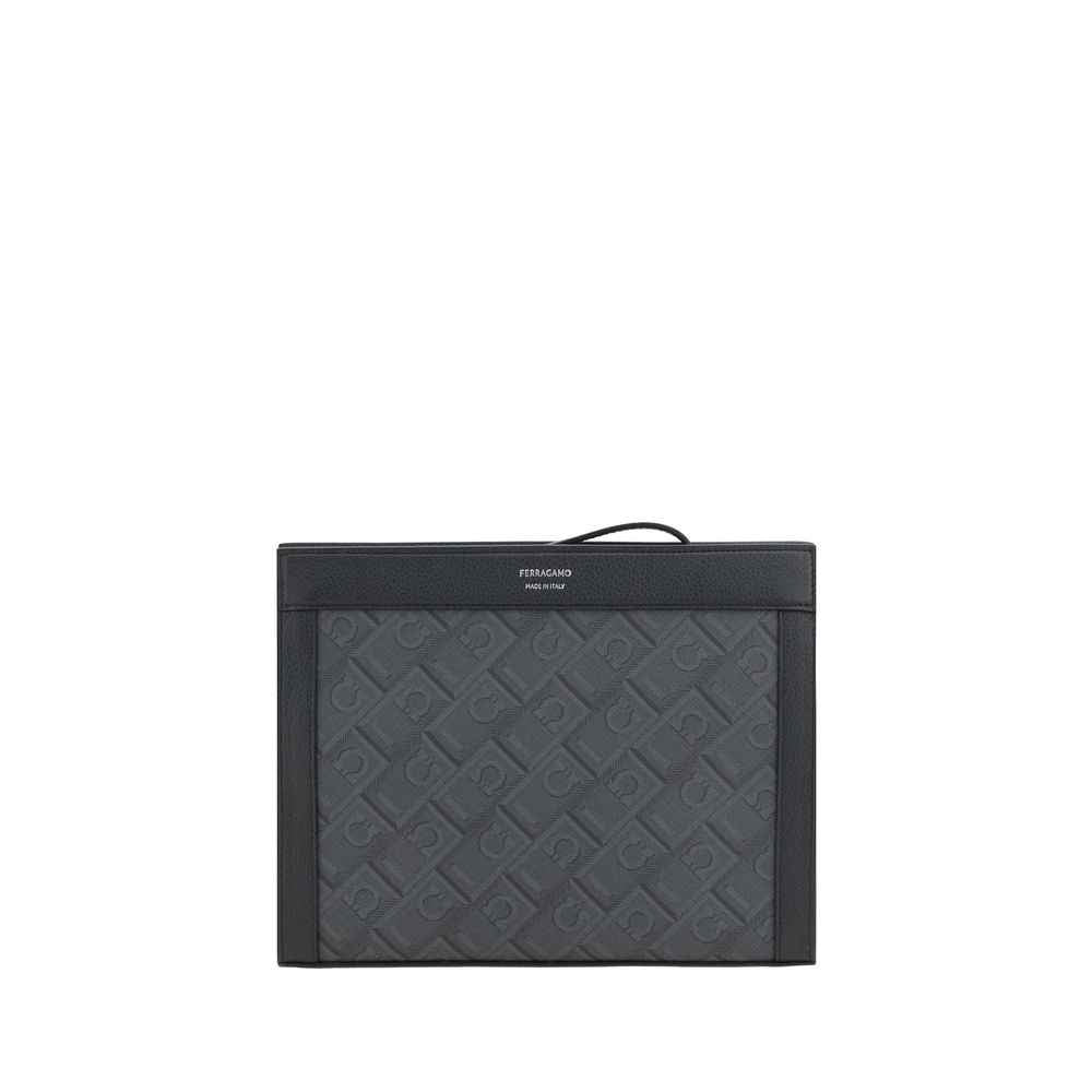 Ferragamo Black Polyethylene Clutch Bag