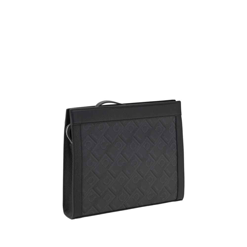Ferragamo Black Polyethylene Clutch Bag