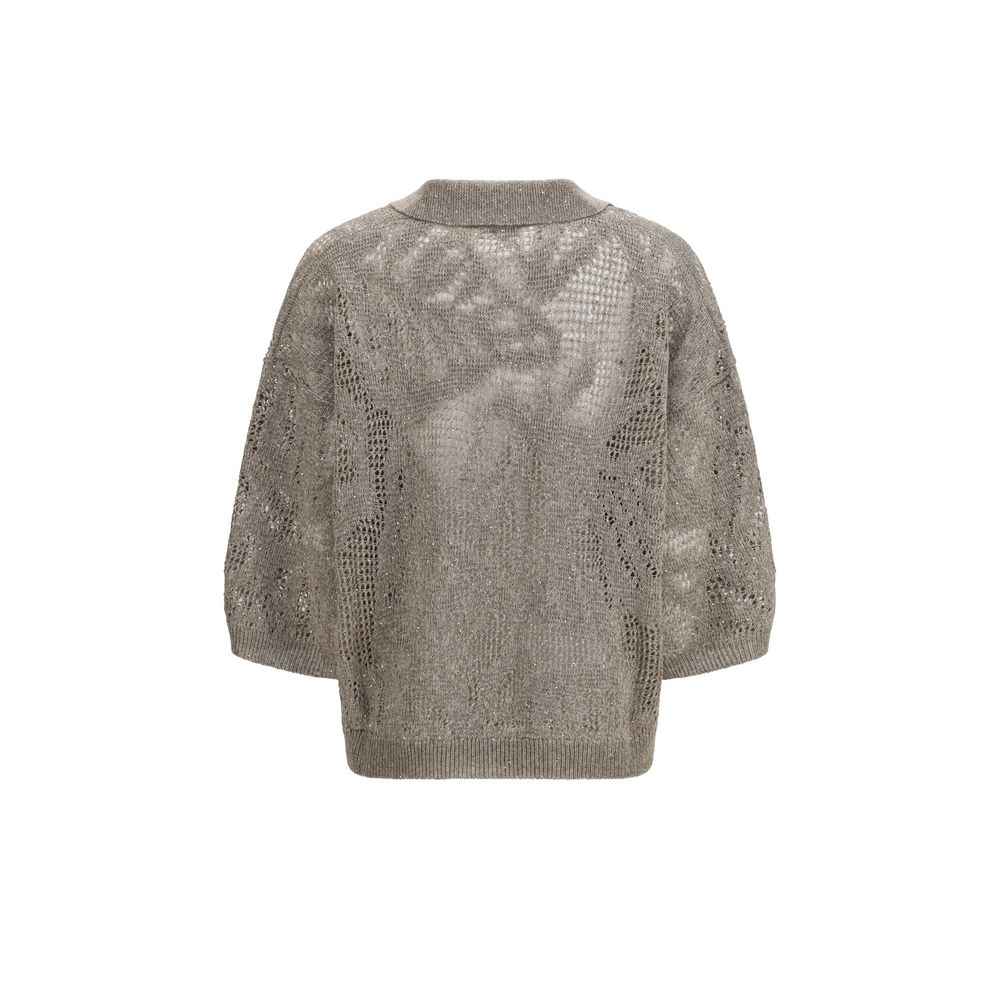 Brunello Cucinelli Beige Linen Polo Shirt