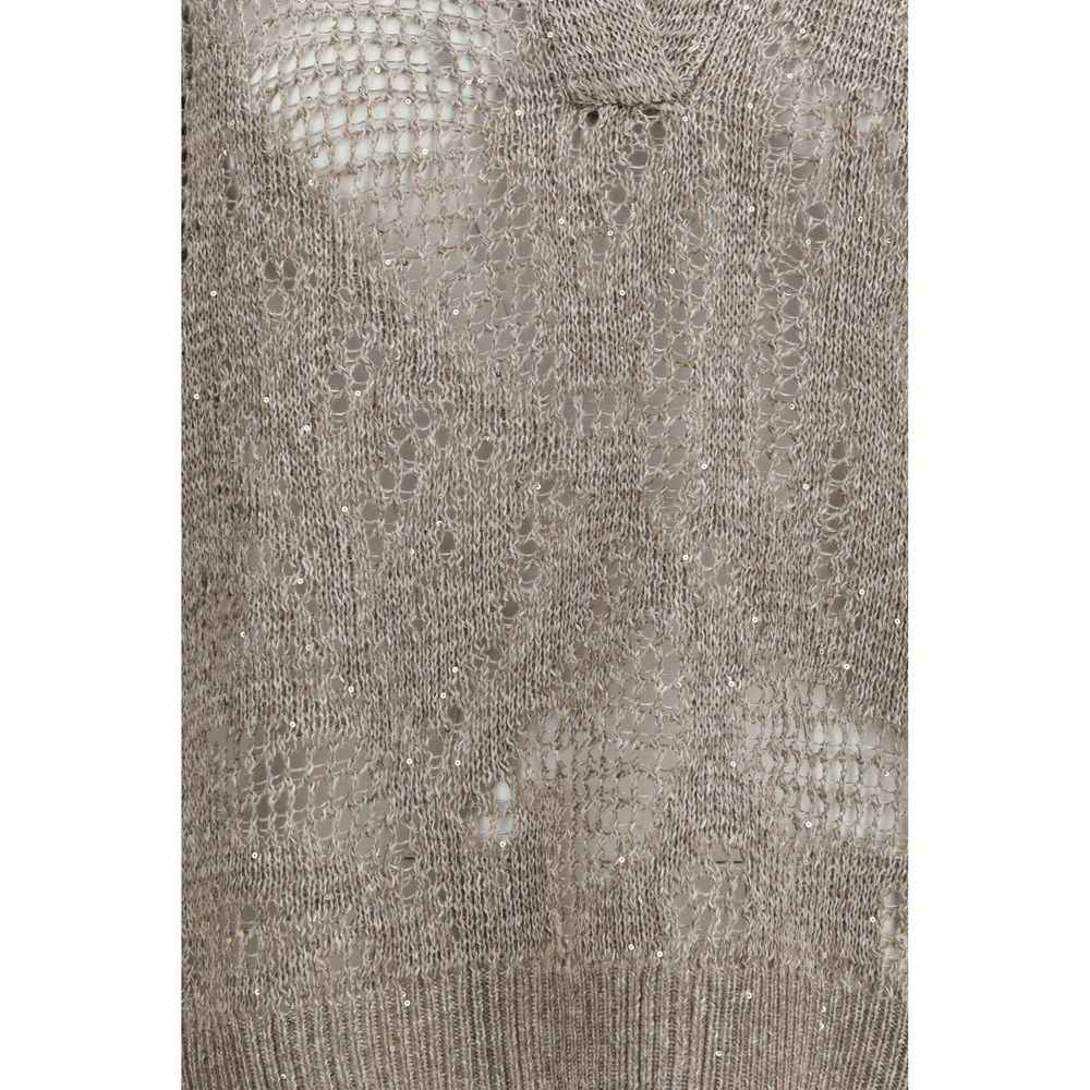 Brunello Cucinelli Beige Linen Polo Shirt