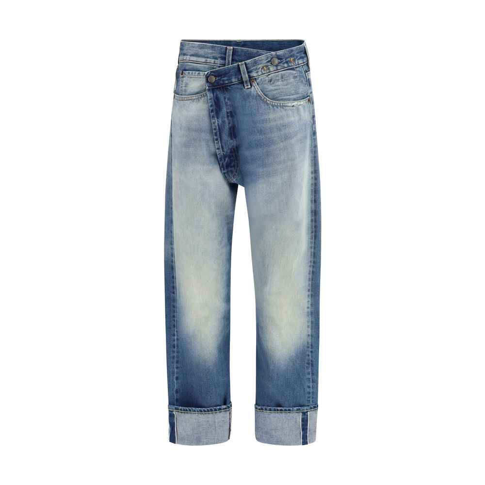 R13 Blue Cotton Straight-Leg Jeans