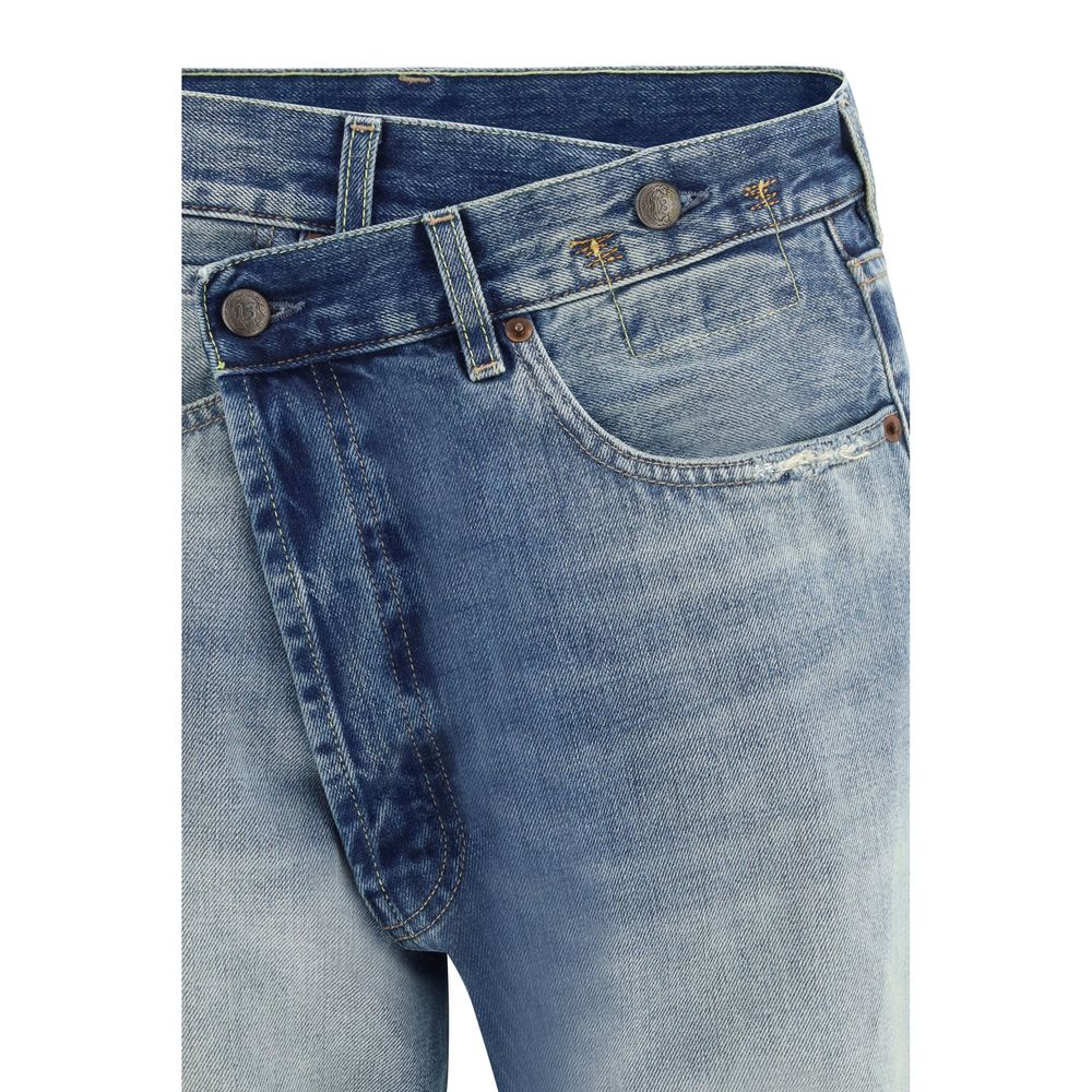 R13 Blue Cotton Straight-Leg Jeans