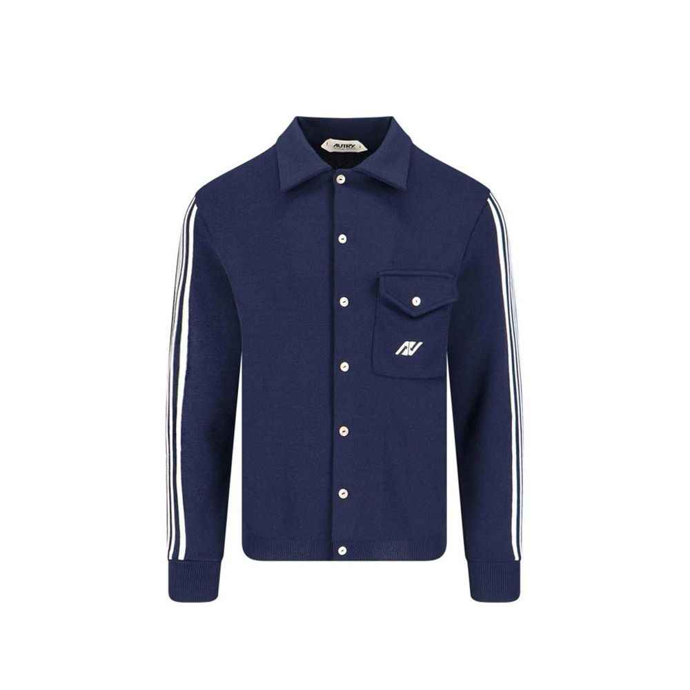 Autry Blue Nylon Cardigan